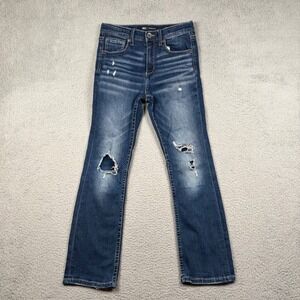 BKE Conner Bootcut Jeans Boys Size 16 Dark Wash Distressed Stretch Denim